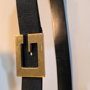 Men's Leather Gucci Belt. Gold Tone Large G